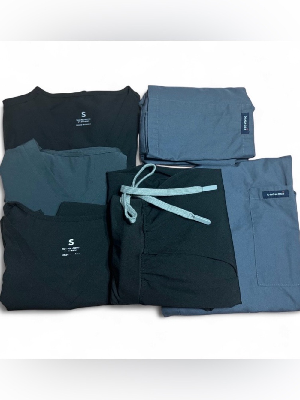 6 Pc Scrub Bundle Size S • Cozy Fit Joggers & Dagacci Wide Leg Sets + Tops